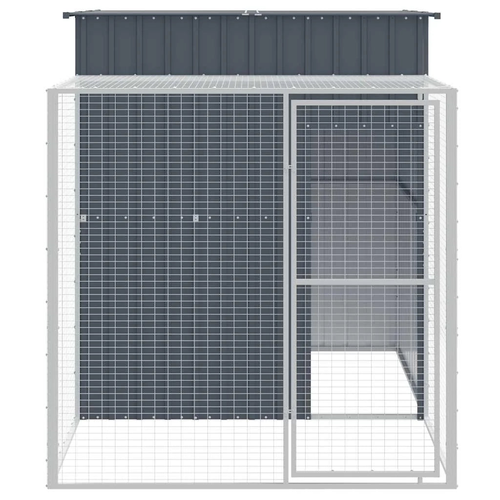 Pollaio/recinto con recinto 165 x 251 x 181 cm acciaio zincato antracite 02_0043952