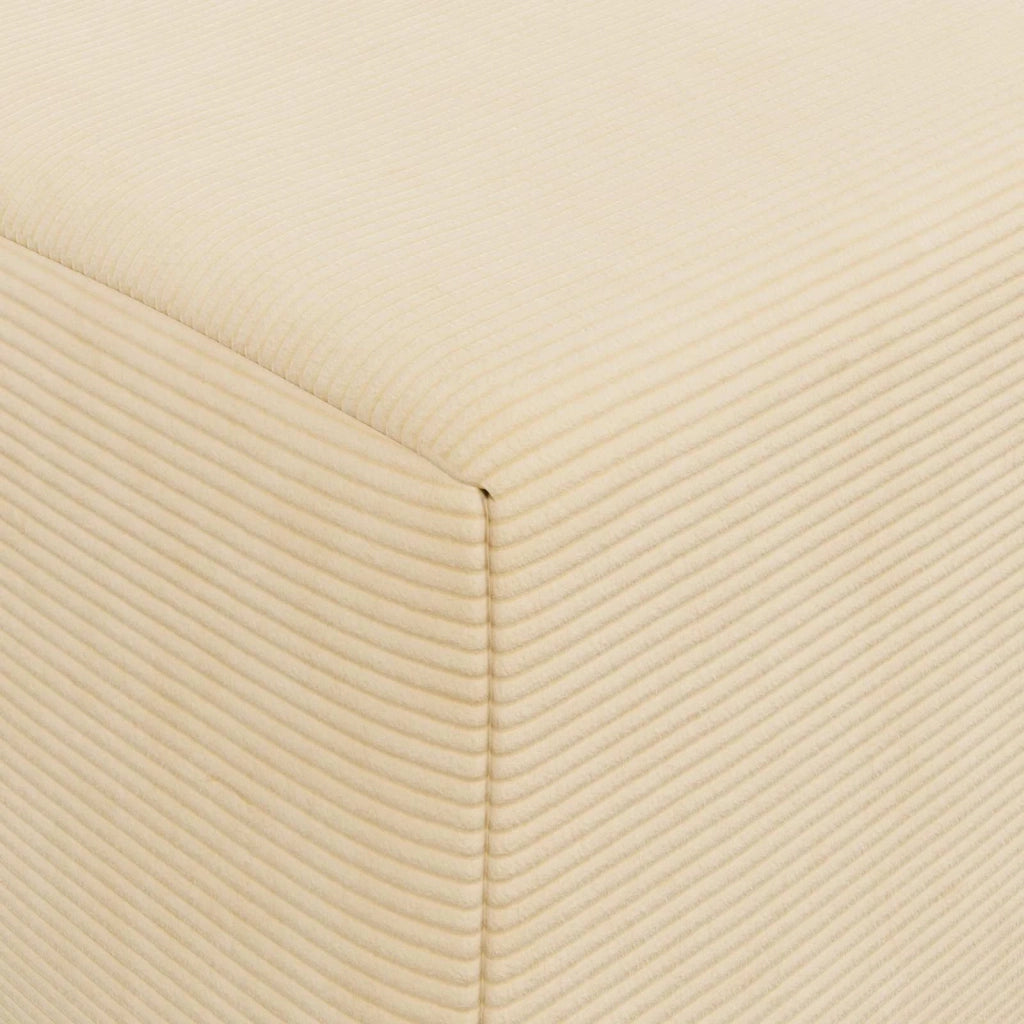 Divano Letto Pieghevole Crema 200 x 70 x 10 cm Tessuto in Cords 900031