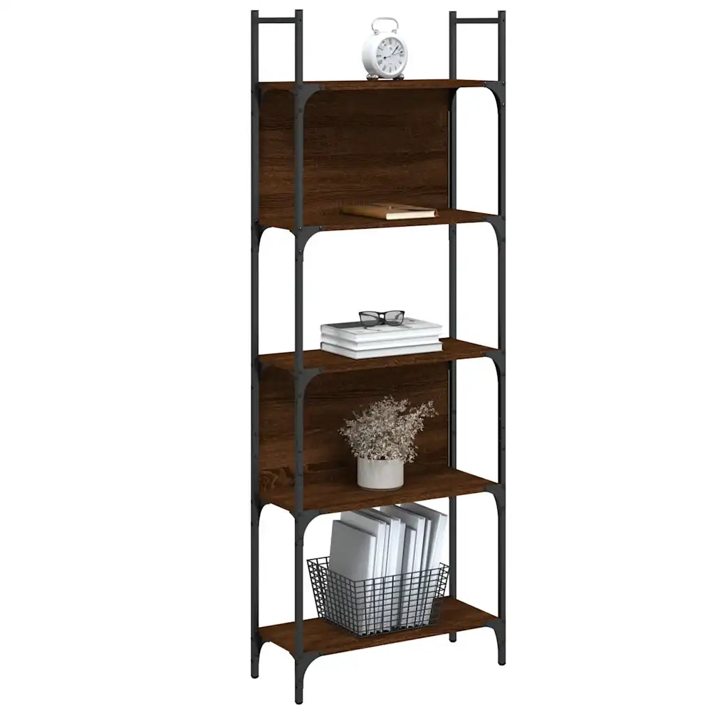 Libreria 5 Ripiani Rovere Marrone 60,5x24x166,5 cm Multistrato 838867
