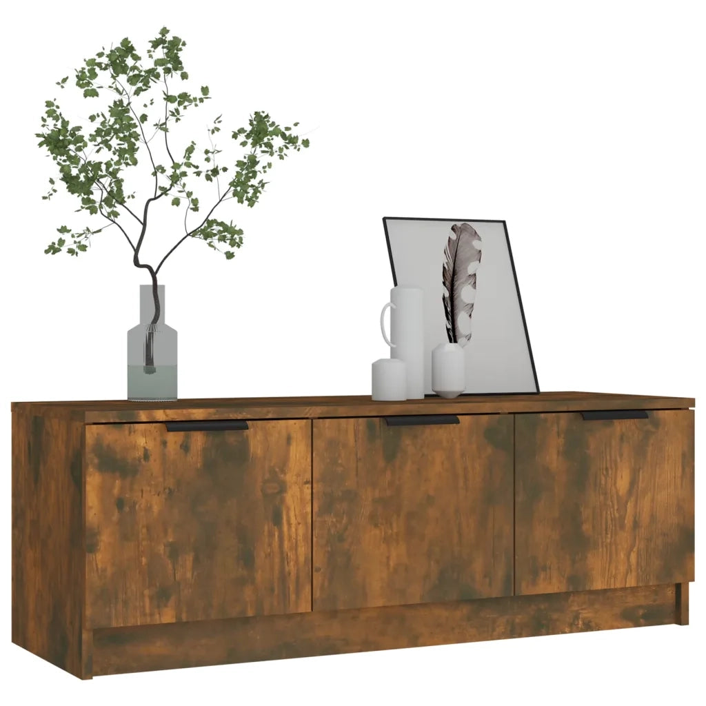 Mobile TV Rovere Fumo 102x35x36,5 cm in Legno Multistrato 817081