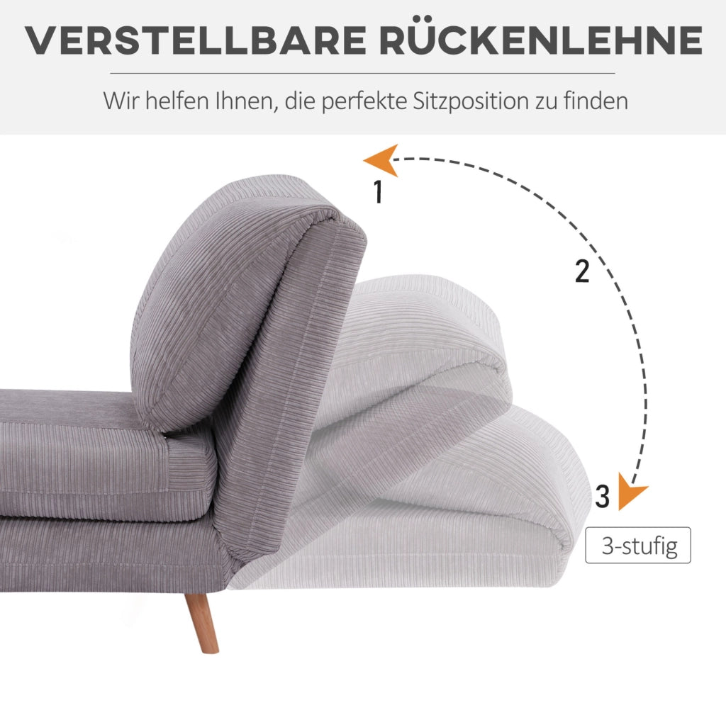 Poltrona letto convertibile grigio chiaro con schienale regolabile