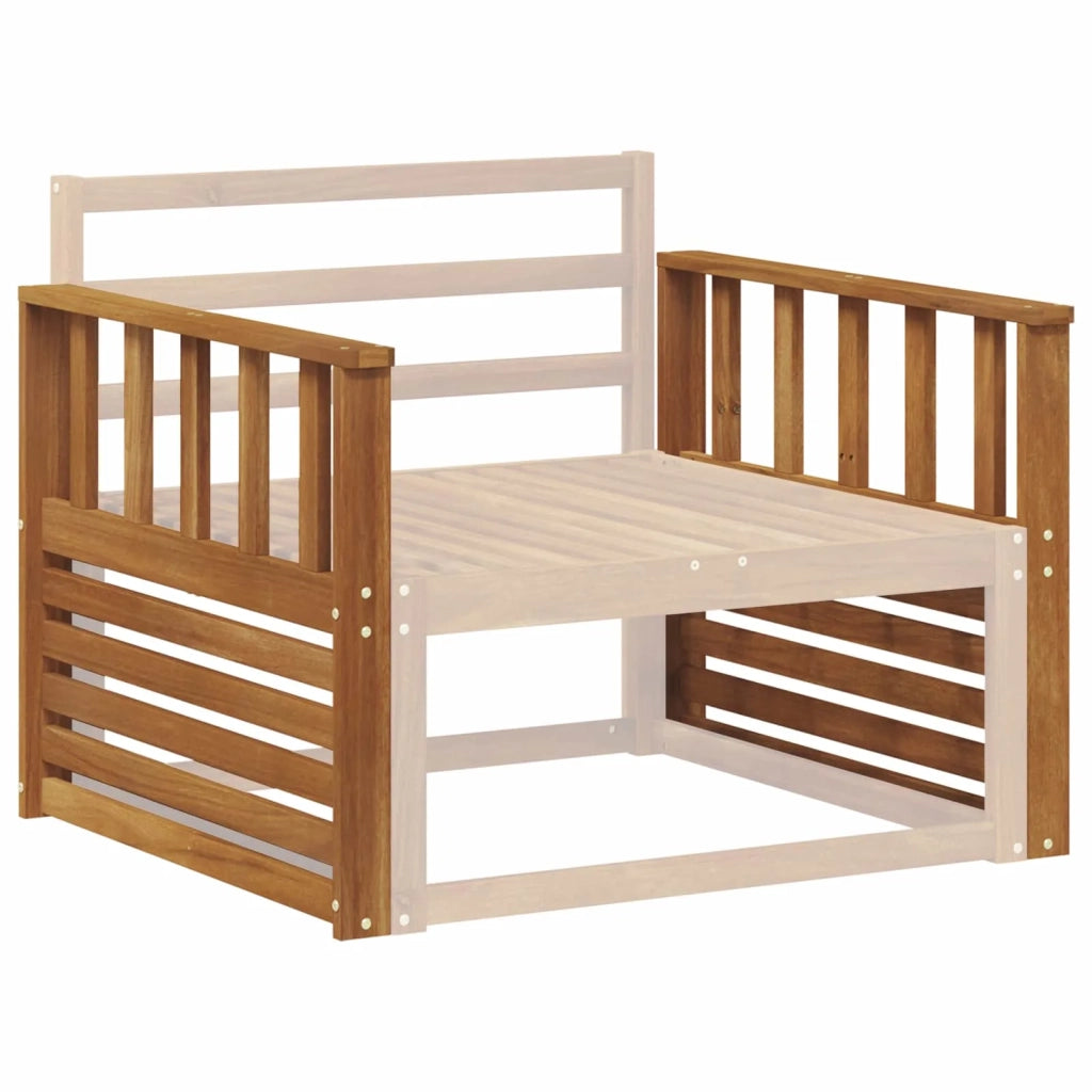 Bracciolo 2 pz Naturale 80 x 6 x 61 cm Legno di Acacia Massello 900587