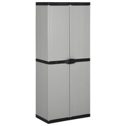 Mobiletto da giardino con 3 ripiani adatto per uso esterno 68 x 40 x 168 cm PVC grigio 02_0047064