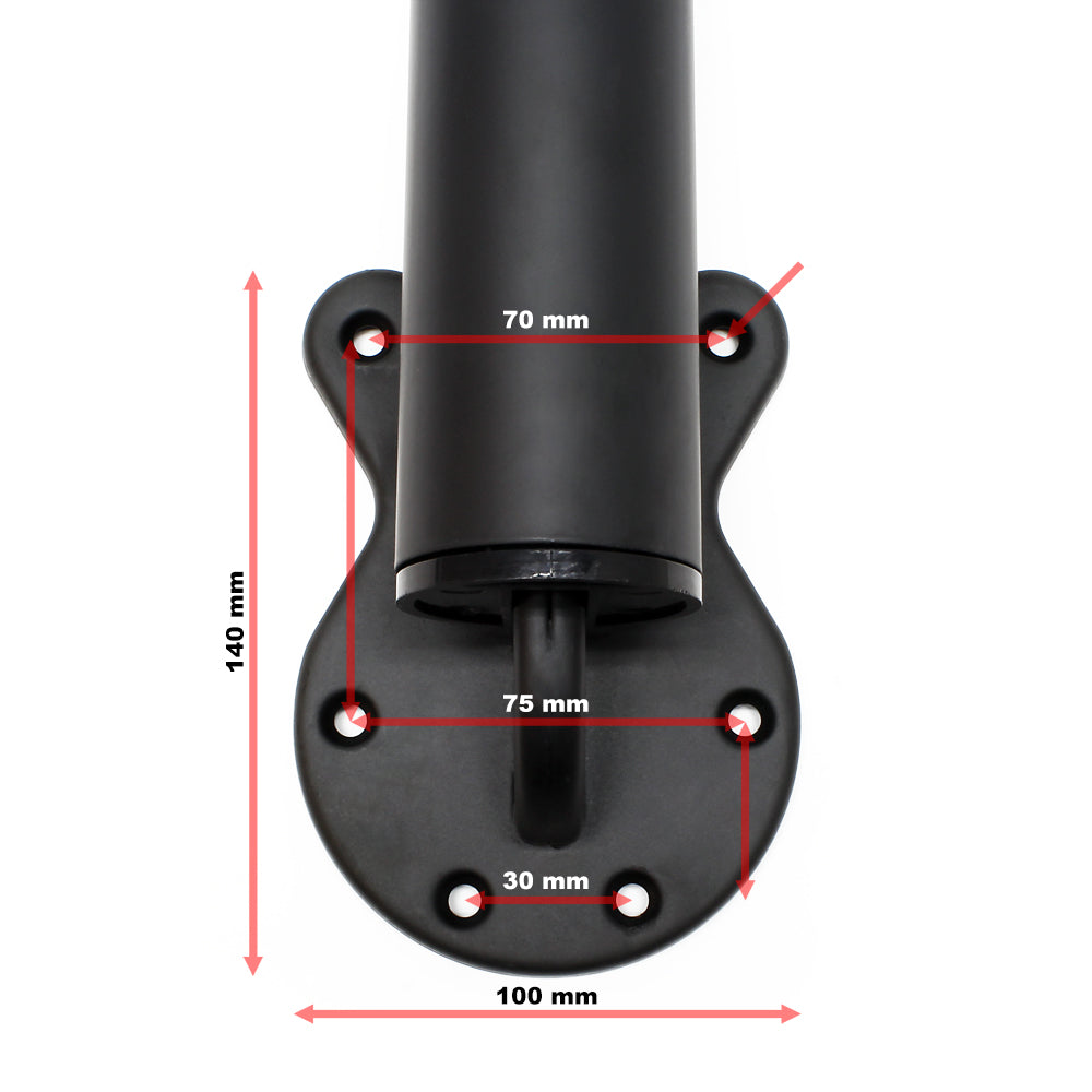 Set 4 gambe per tavolo regolabili in altezza 70-110 cm nero Piedi per mobili