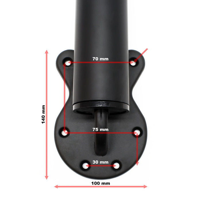 Set 4 gambe per tavolo regolabili in altezza 70-110 cm nero Piedi per mobili