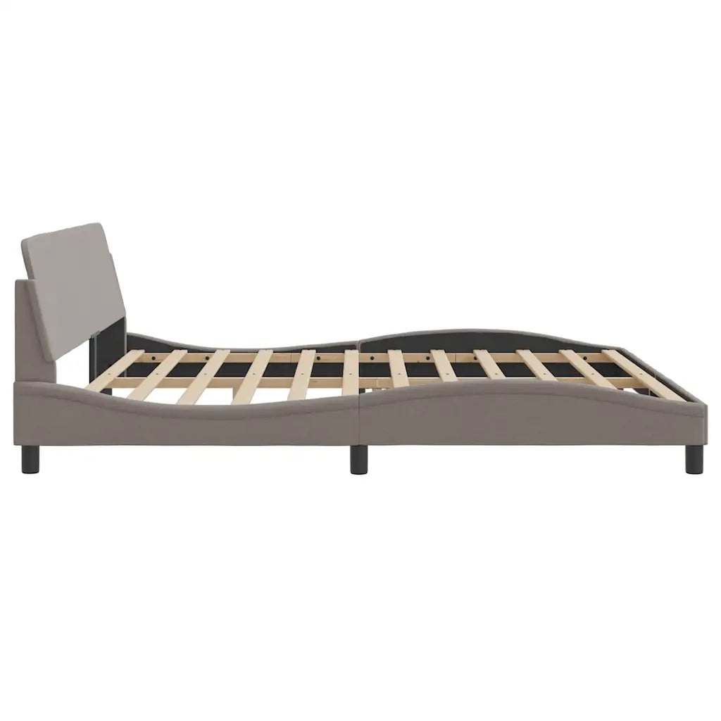 Giroletto-Struttura Letto Dover Tortora 200x200 cm in Tessuto