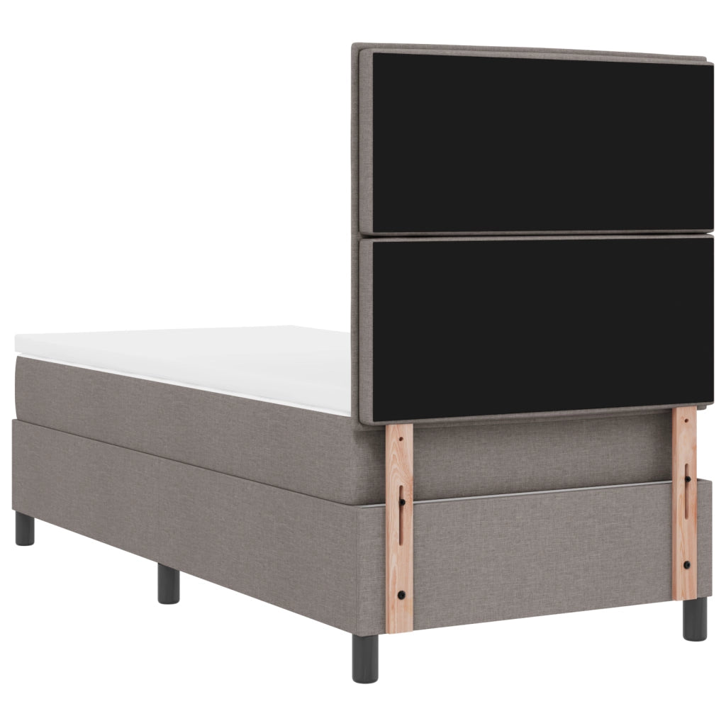 Letto a molle con materasso taupe 100x200 cm in tessuto