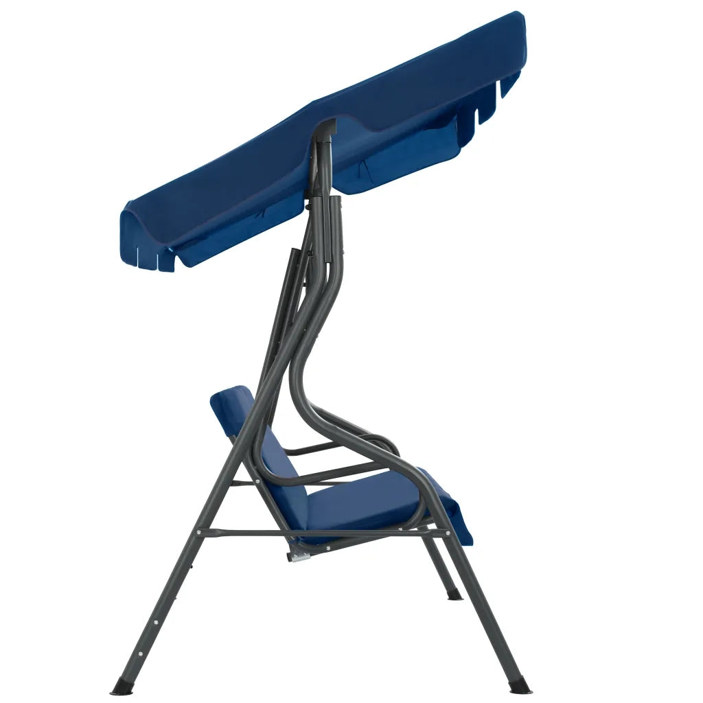 Panchina a Dondolo da Giardino | Panca da Giardino Blu Scuro 170x110x153 cm Tessuto