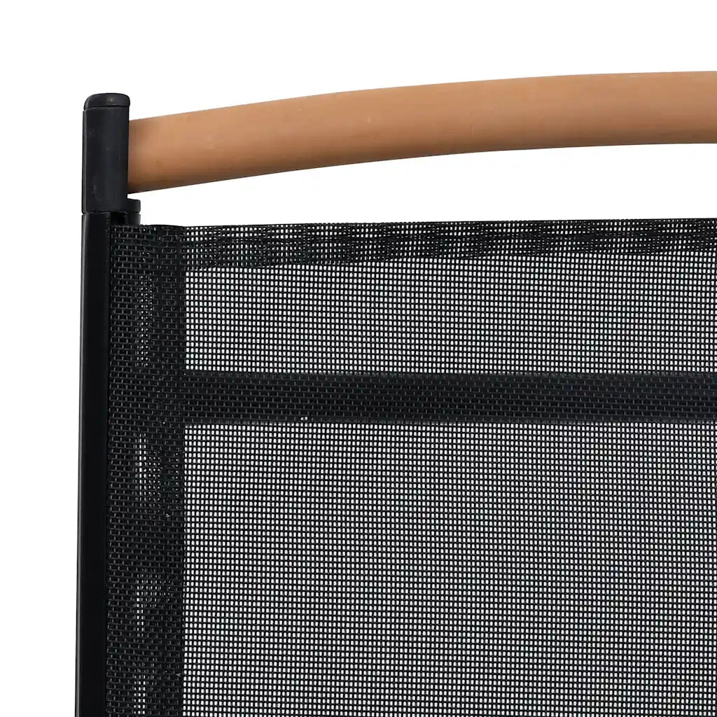 Sedie da Giardino Pieghevoli 6 pz in Textilene Nere 312187