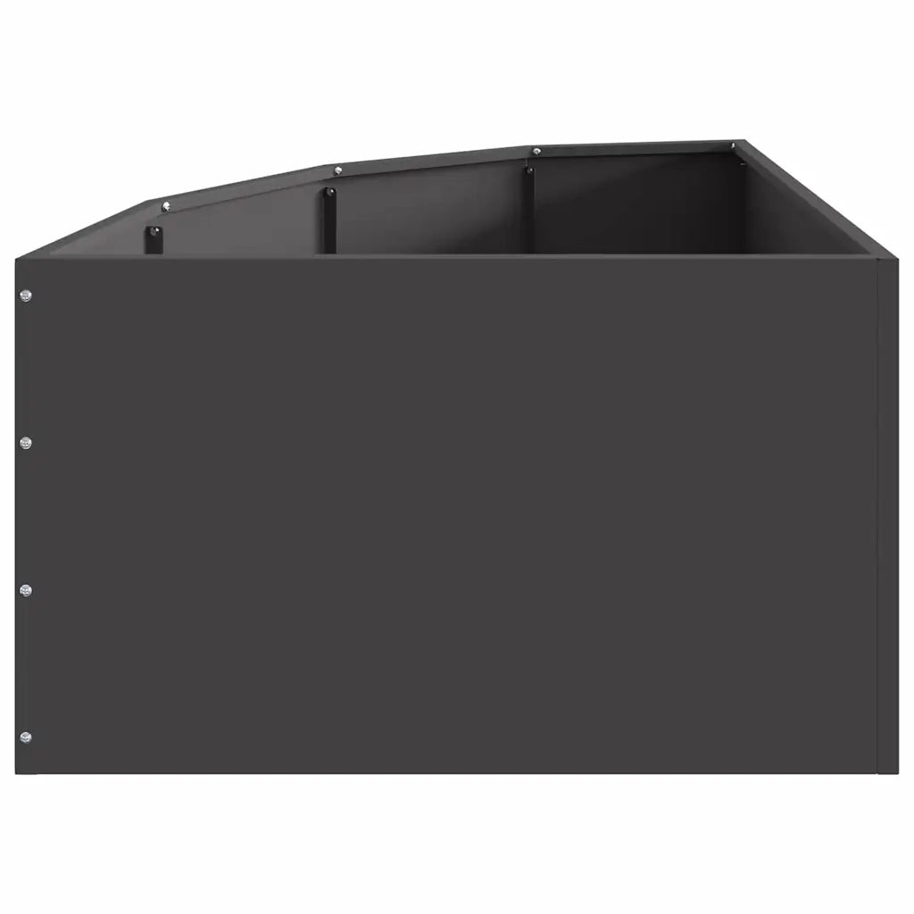 Fioriere | Cassetta per fiori | Vaso d'angolo Nero 60 x 60 x 35 cm Acciaio