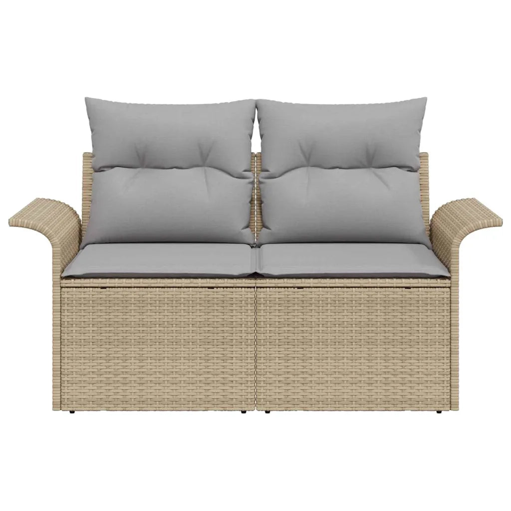 Divano da giardino con cuscino Beige 141 x 62 x 69cm polyrattan 42006695
