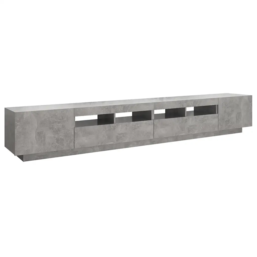 Mobile TV | Armadietto TV | Mobile Porta TV con Luci LED Grigio Cemento 260x35x40 cm