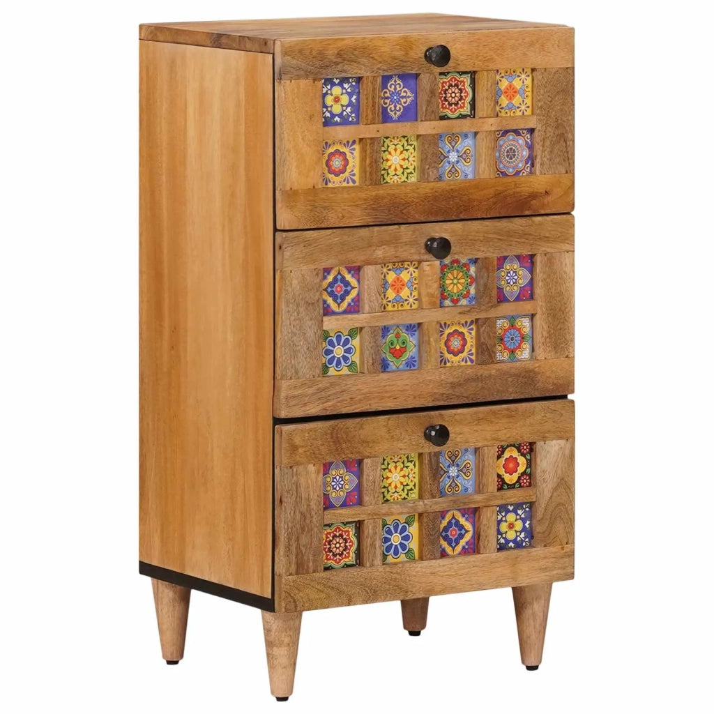 Credenza Naturale 40 x 33 x 75 cm Legno di mango massello 4018283