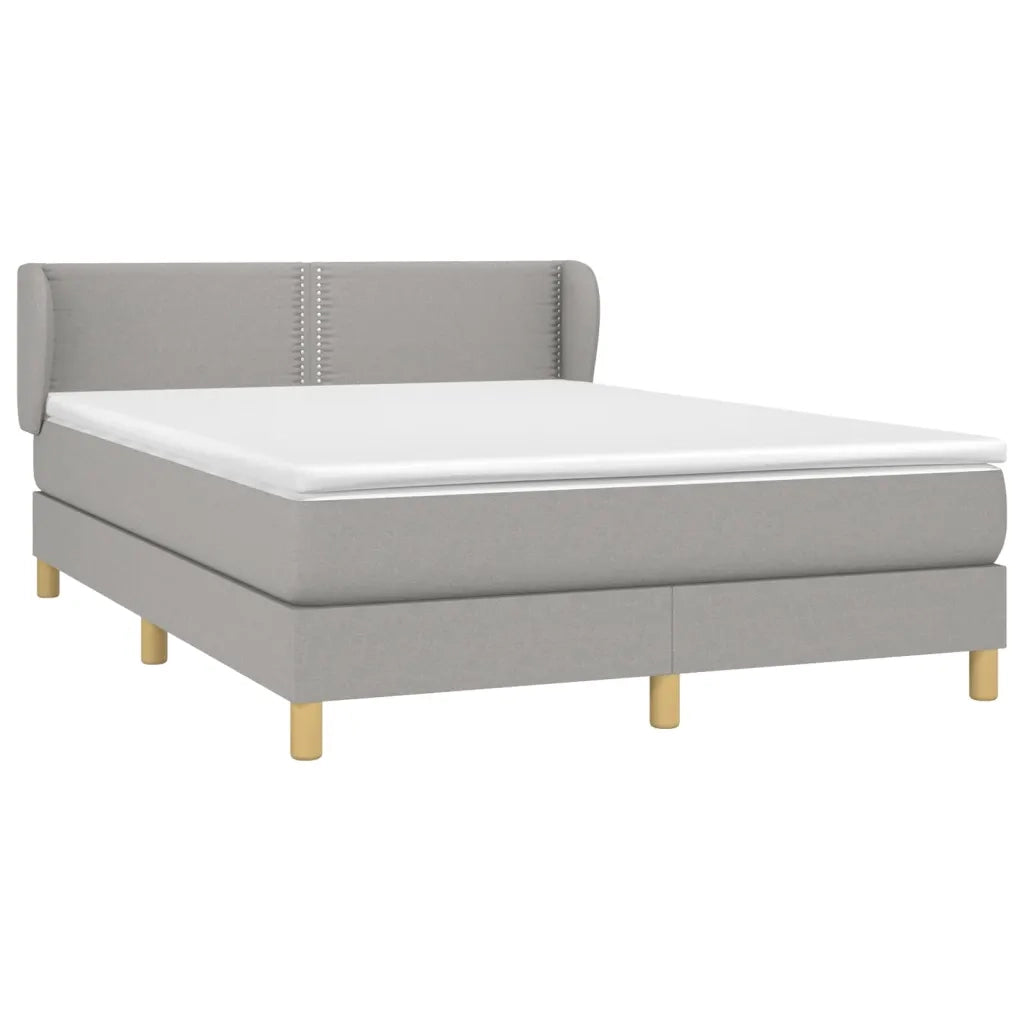 Giroletto a Molle con Materasso Grigio Chiaro 140x190cm Tessuto 3126717