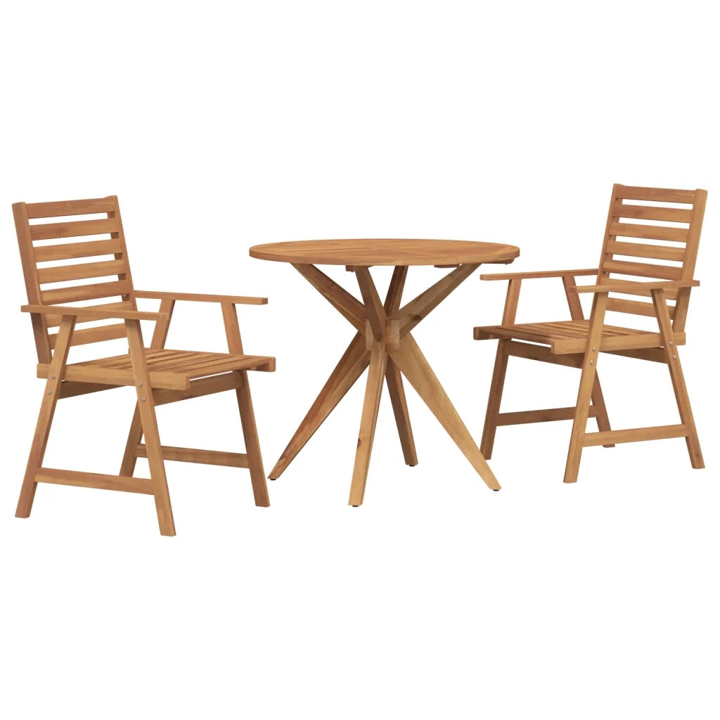 Set da Pranzo per Giardino 3 pz in Legno Massello di Acacia 3283564