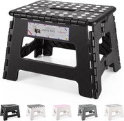 Trappola per bambini con sgabuzzino opaco, pieghevole, nero, spazia risparmia spazio, carico 115kg, altezza 8.5 pollici, per cucina e bagno