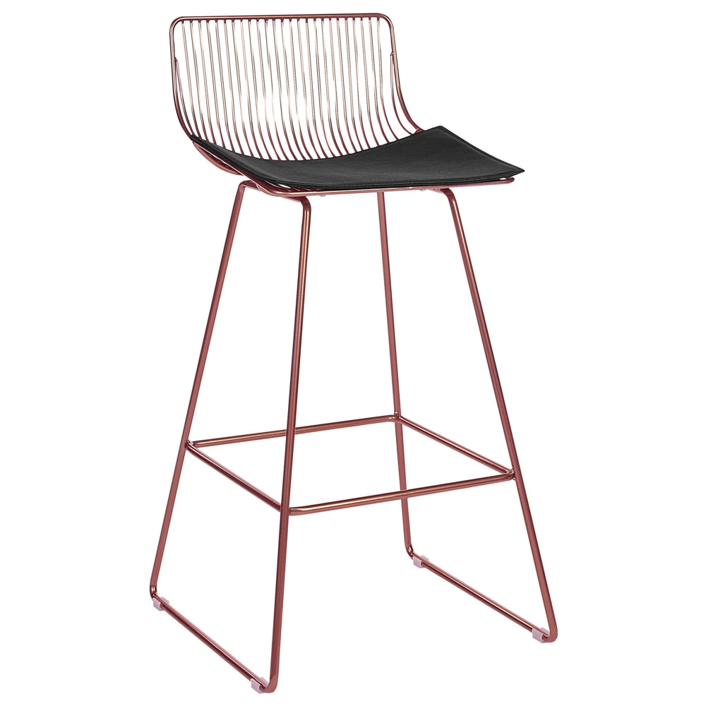 Set di 2 sgabelli in metallo oro rosa stile moderno contemporaneo soggiorno cucina sedie alte