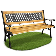 Panchina da giardino nera MIRT con legno laccato e gambe in ghisa larghezza 127 cm