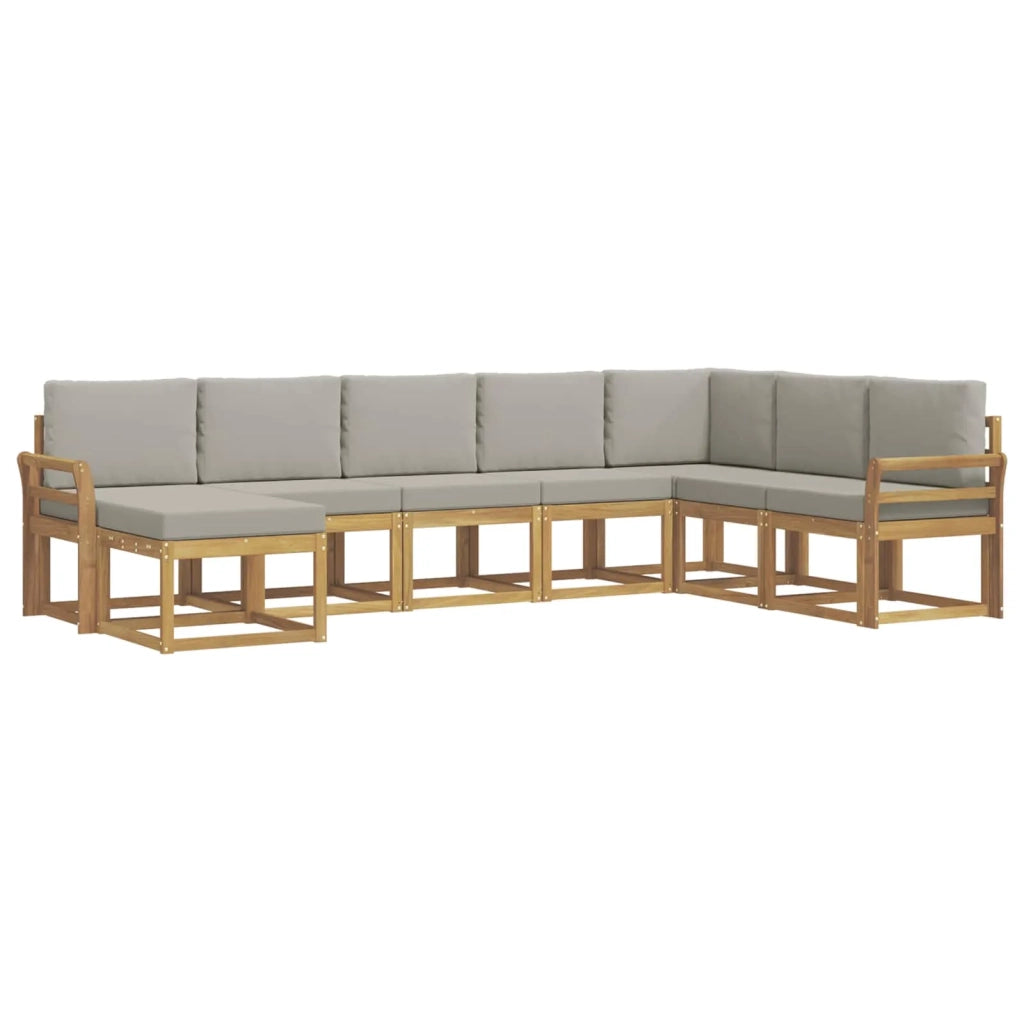 Set di divani da esterno 8 pcs Bianco e Grigio Chiaro 3388050