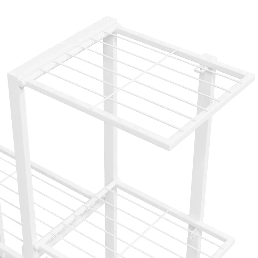 Portavasi mobile portafiori su ruote 94,5 x 25 x 92,5 cm metallo bianco 02_0045183