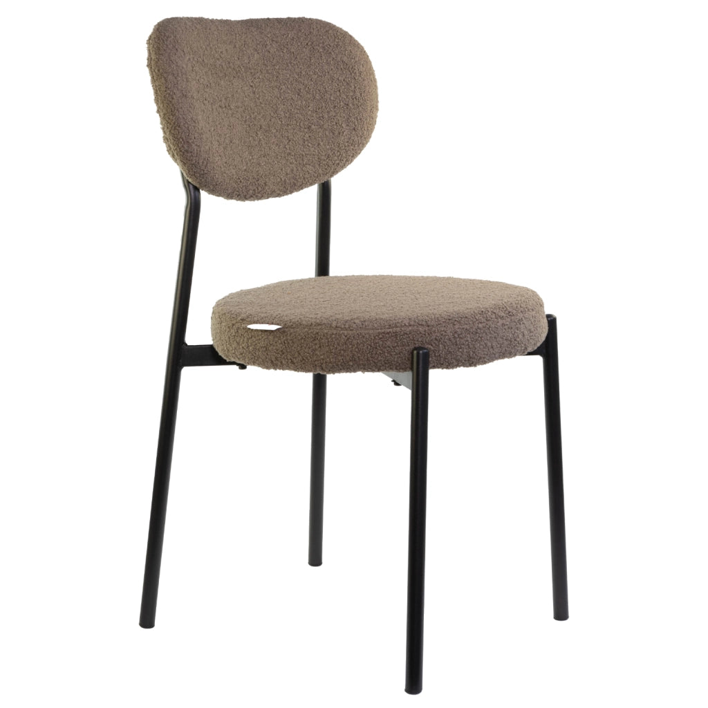 Marvin Sedia Chicago Teddy con Struttura in Metallo Nero Seduta Imbottita in Morbido Cotone Boucl X1 CHICAGO TEDDY CAFFE