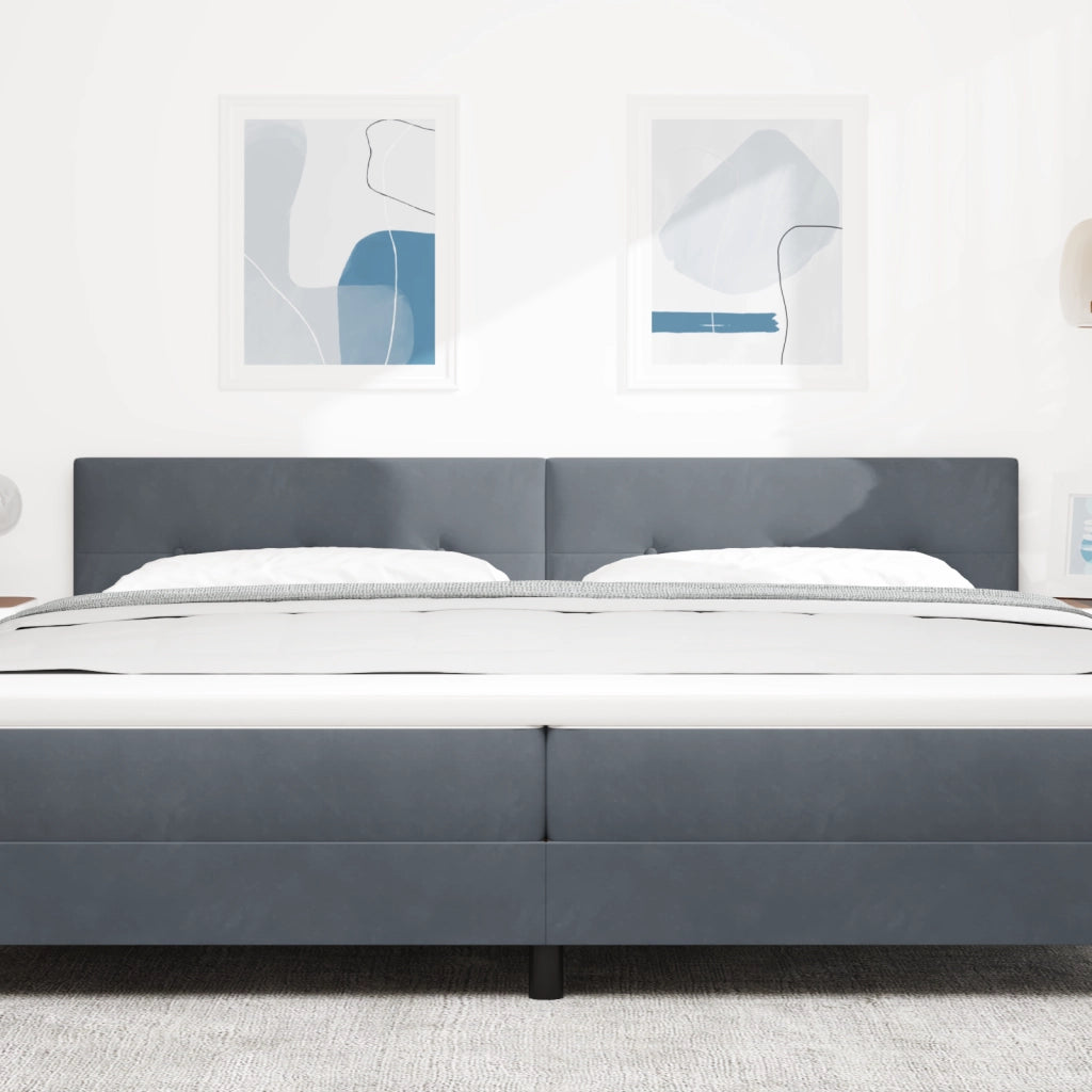 Testiera  Con Bottoni Grigio Scuro 200 cm In Velluto