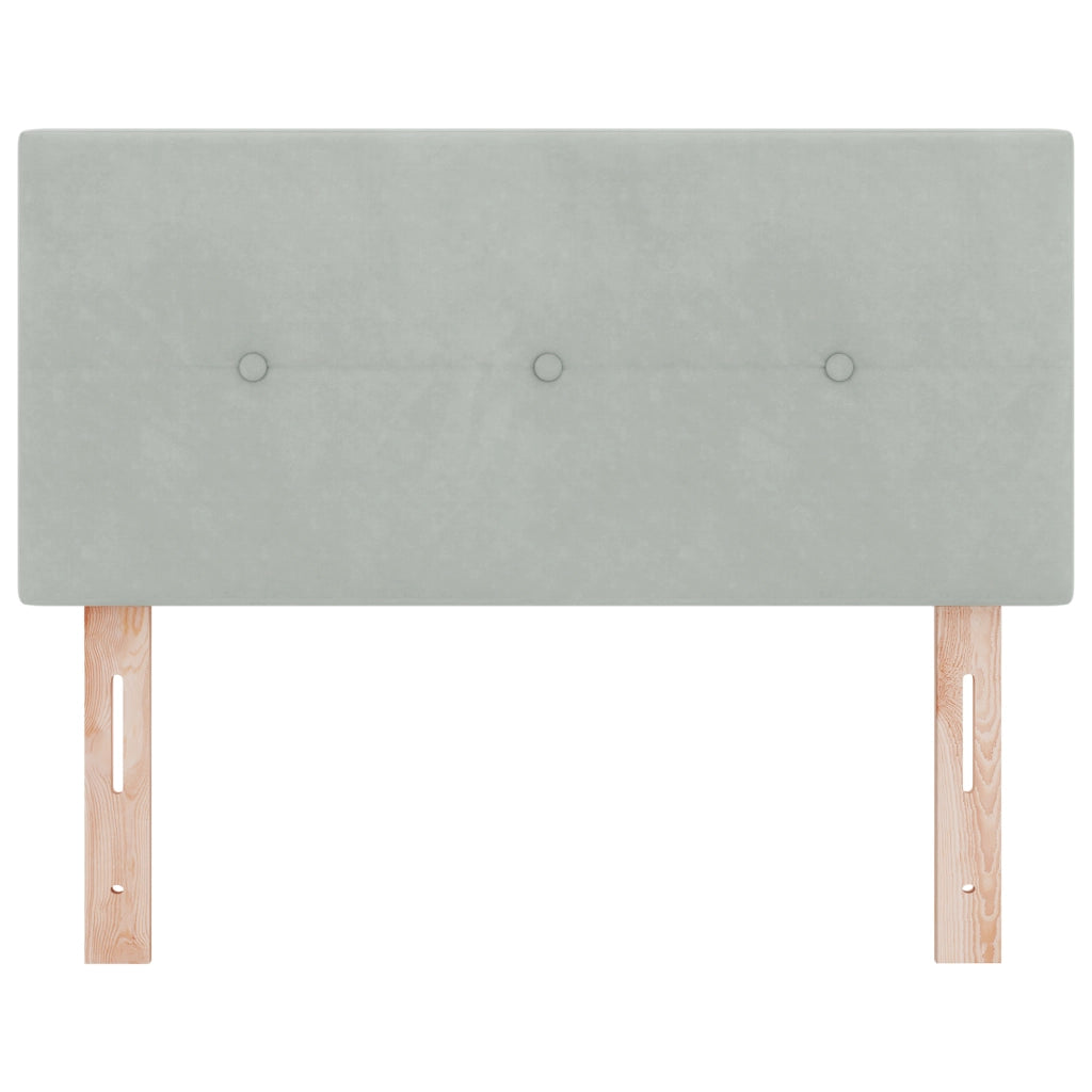 Testiera Button Tufted Grigio Chiaro 100 cm in Velluto