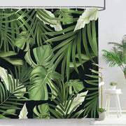 Douchegordino tropicale con foglie di palma - Impermeabile e resistente alla muffa - 180 x 200 cm