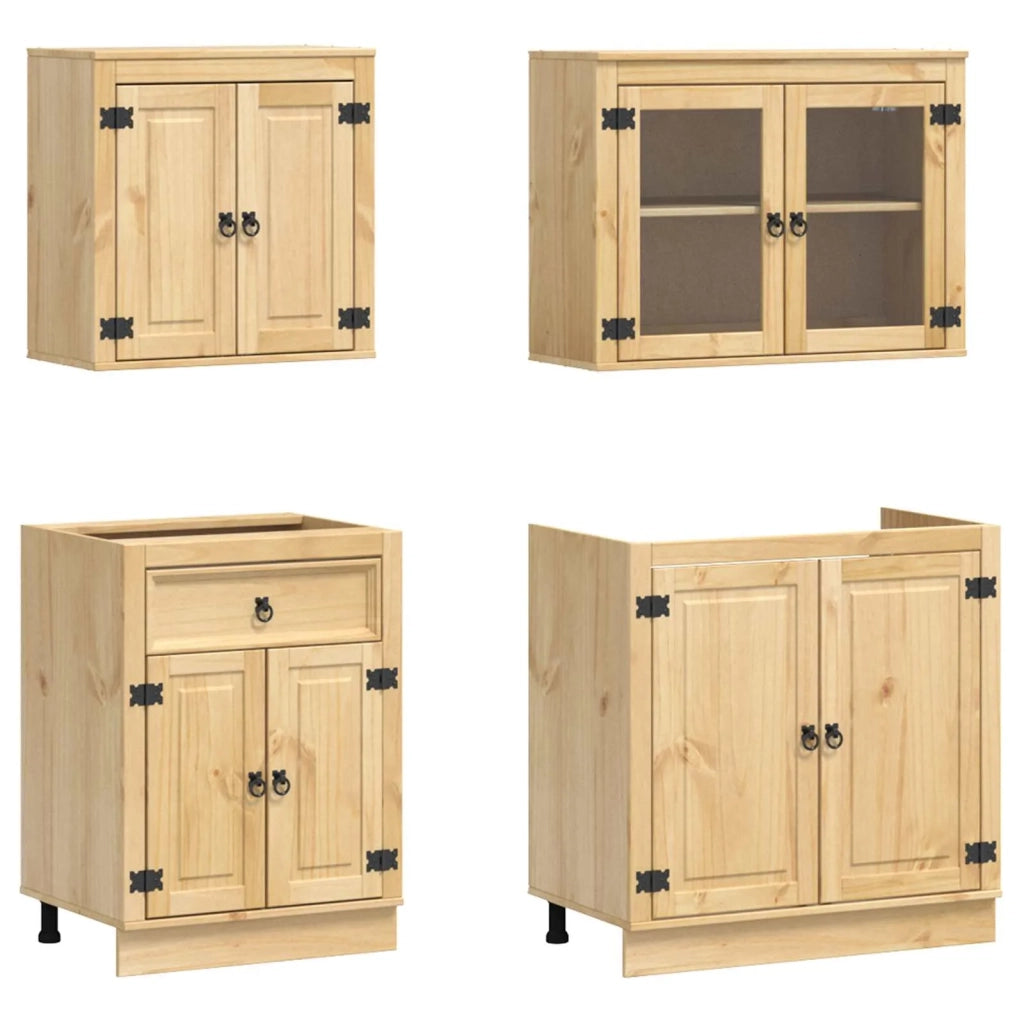 Armadietto con porta SKI 4 pcs Marrone Miele Pino massello