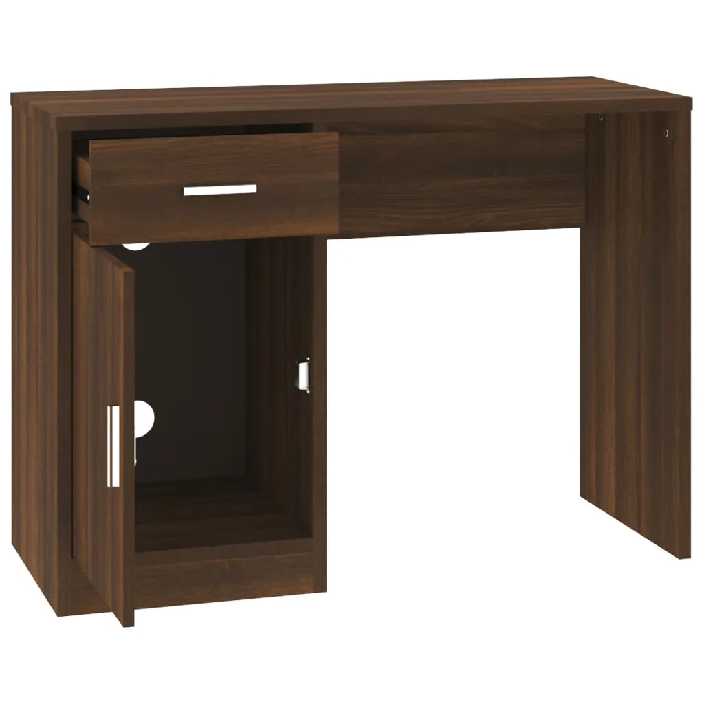 Scrivania Cassetto rovere marrone 100x40x73cm Legno Multistrato 342658