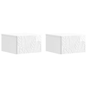Tavolino da Parete Laterale 2 pcs Bianco Lucido