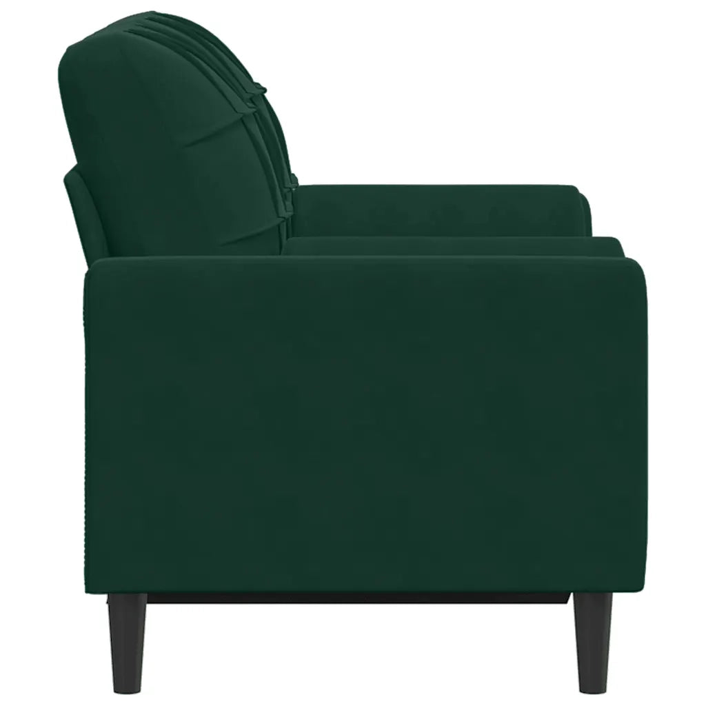 Divano a 2 Posti con Cuscini Verde Scuro 120 cm in Velluto 3278211