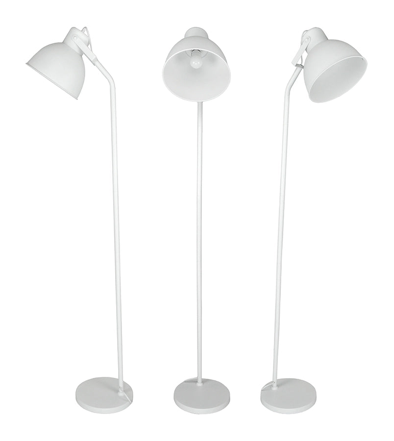 Lampada da terra in metallo bianco, piantana mod. Manhattan FL08MAME
