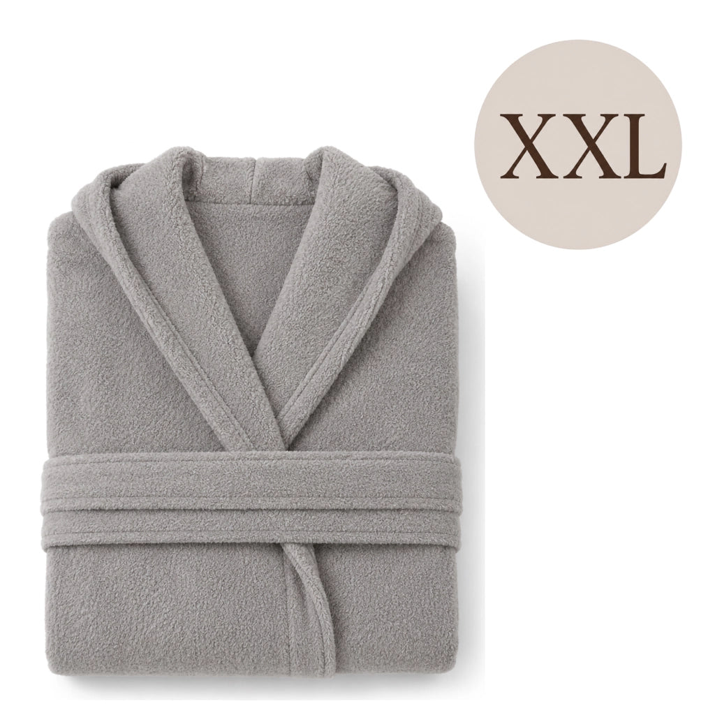Satina, Accappatoio 100% Cotone con Cappuccio, Grigio