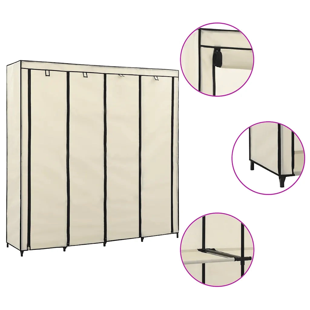 Guardaroba con 4 Scomparti Crema 175x45x170 cm cod mxl 66118