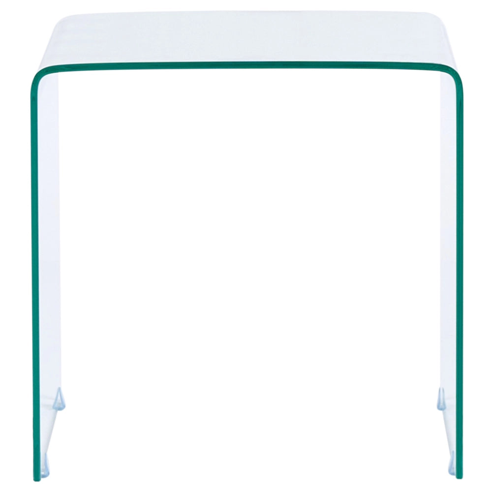 Set di 2 tavolini a nido in Vetro Trasparente Rettangolare stile Minimalista soggiorno