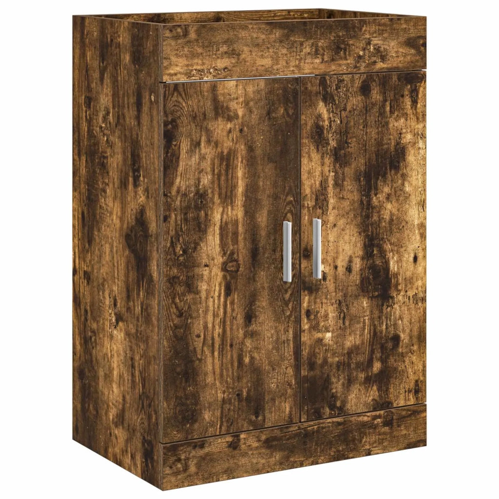 Mobiletto da Bagno Sotto Lavabo Rovere Fumo 56 x 37,5 x 81 cm