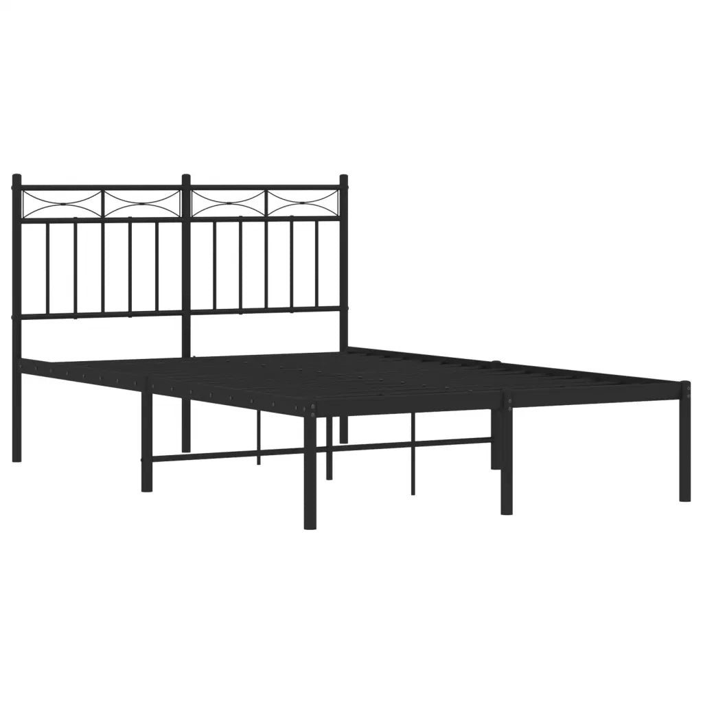 Giroletto con Testiera in Metallo Nero 120x190 cm 373688