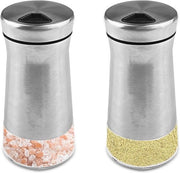 Set di contenitori in vetro trasparente da 120 ml con coperchio rotante, set da 2, per spezie, sale, BBQ - cucina e barbecue.