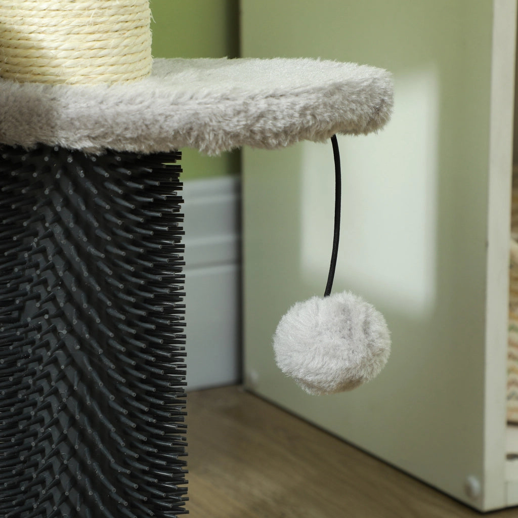Tiragraffi per gatti con piattaforme e palline ¨C zephmum ¨C grigio chiaro 50 cm