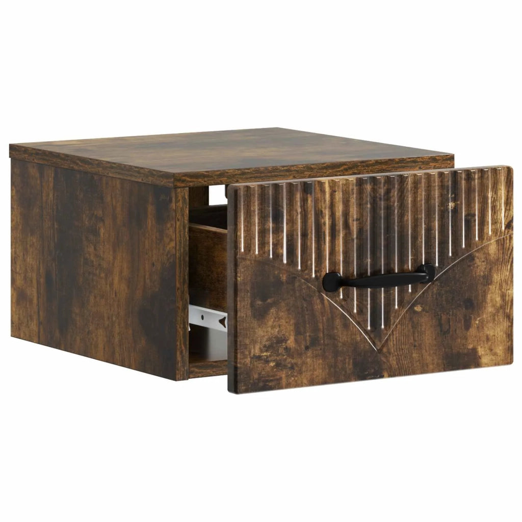 Mobiletto da notte a muro 2 pcs Rovere Fumo 34,5 x 33 x 20 cm 898946