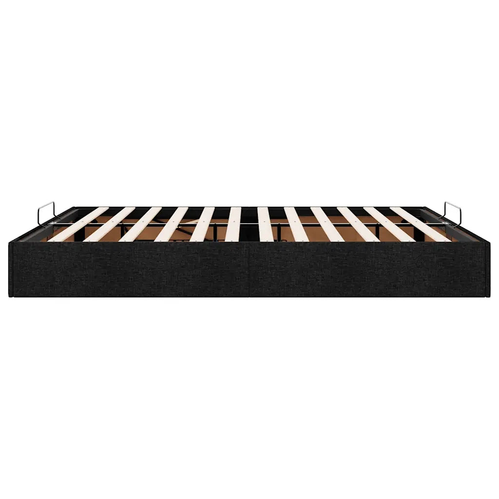 Letto matrimoniale | Letto per adulti | Struttura Letto Pouf senza Materasso Nero 200x200 cm in Tessuto