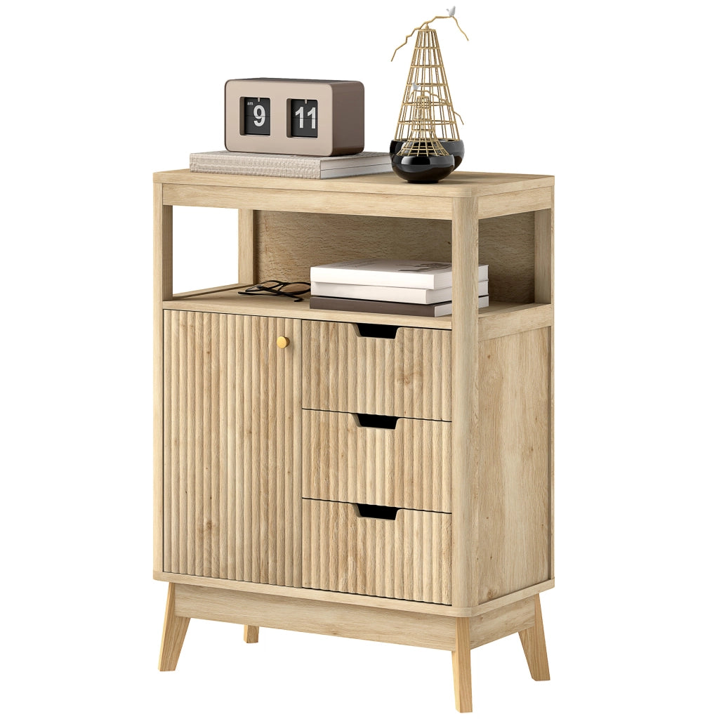 Credenza ¨C zephmum ¨C Legno naturale, 60x30x81 cm