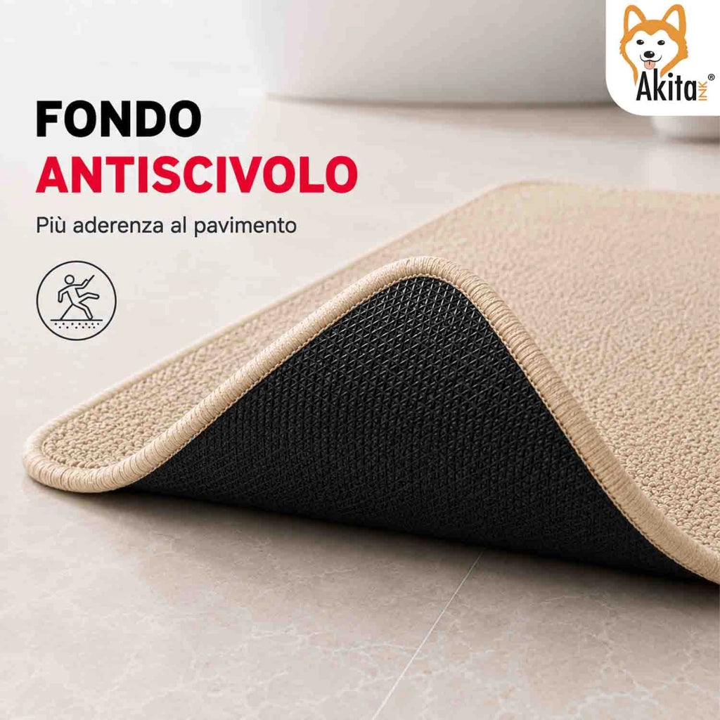 Akitaink Tappeto Multiuso in Microfibra 50x80 cm Beige
