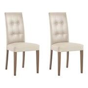 Set 2 sedie moderne in ecopelle 4 bottoni beige (677) - Mobili 2G
