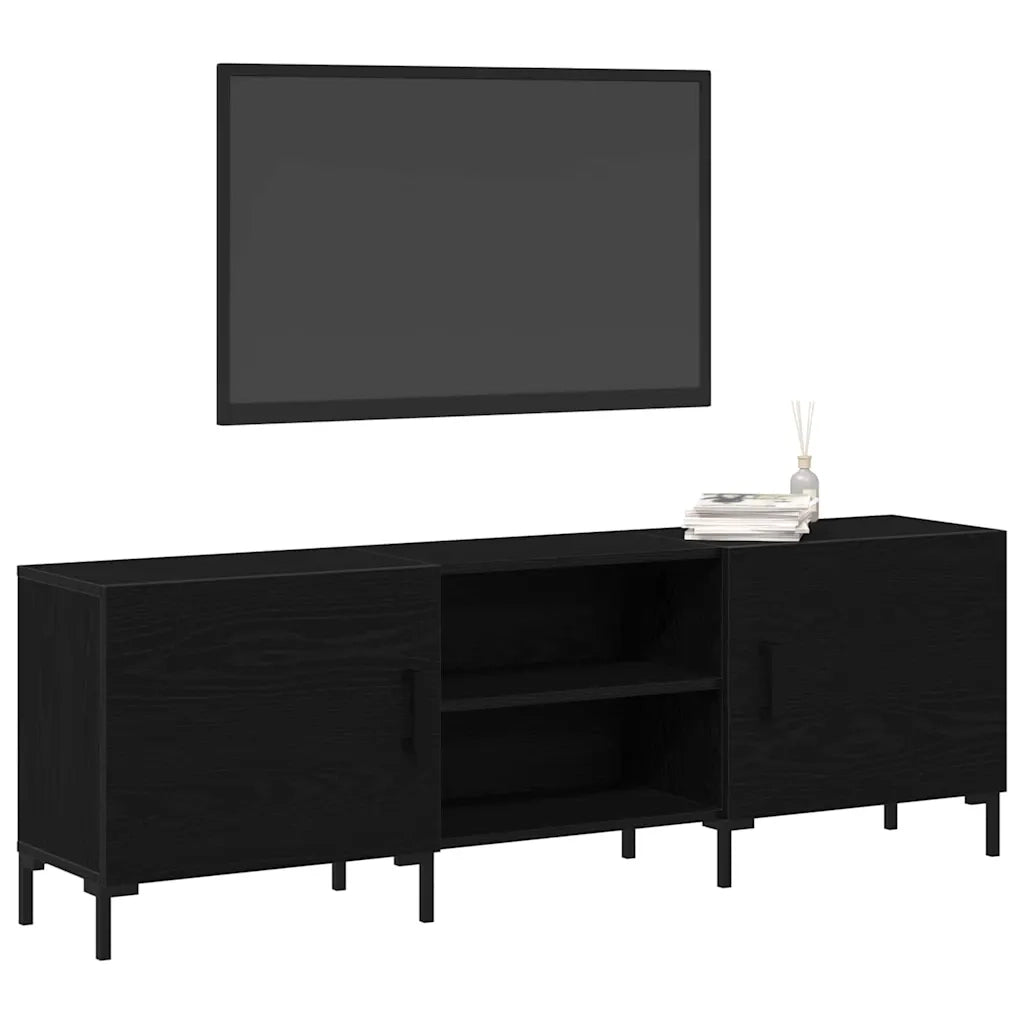 Set mobile TV-Credenza per TV Rovere Nero 150 x 30 x 50 cm Legno multistrato 622803