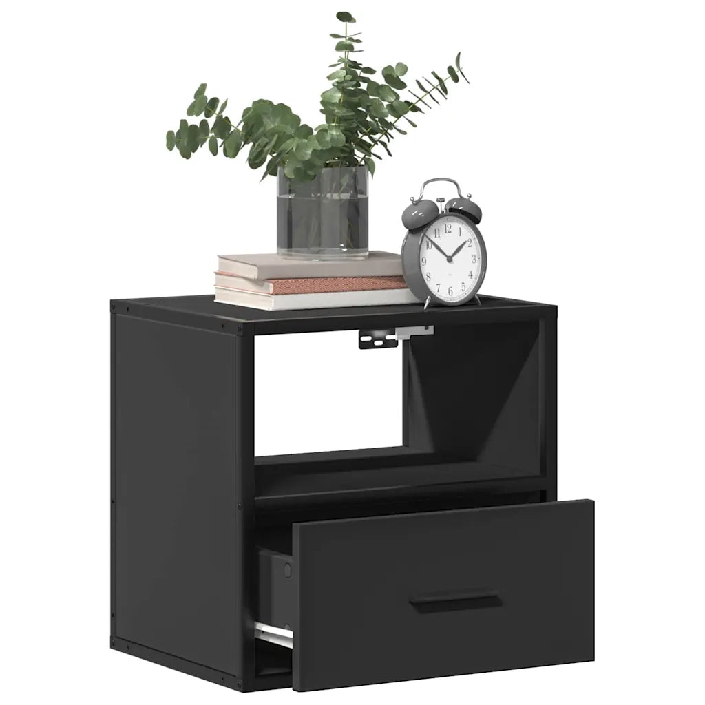 Comodino a Muro Nero 40x31x39,5 cm 848734