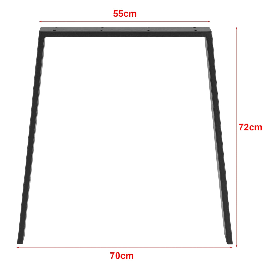 Set di 2 gambe per tavolo in acciaio fai da te 55-70 x 72 cm nero opaco 03_0008085