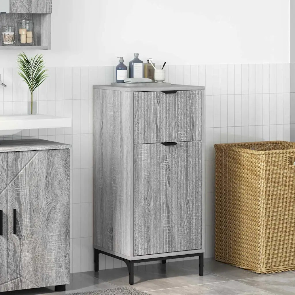 Mobile da Bagno con cassetto Grigio Sonoma 39,5 x 36 x 88 cm 883400