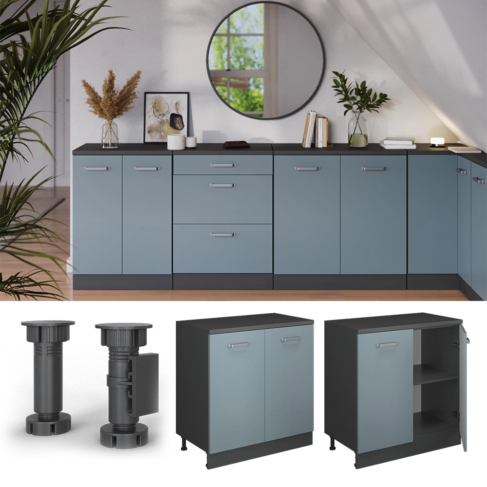 Mobile per mansarda Rion Grigio-blu/Antracite 80 x 83.8 cm senza inclinazione con 2 ante Vicco